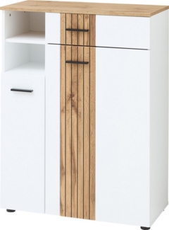 Schuhschrank Spike / Sparks, Holzwerkstoff, Weiß, Holzfarben, 80 x 106 x 38 cm