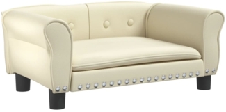 vidaXL Hundebett, Kunstleder, Creme, 70 x 45 x 30 cm