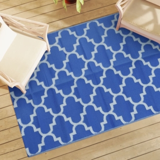 vidaXL Outdoor-Teppich Blau 140x200 cm PP 316999