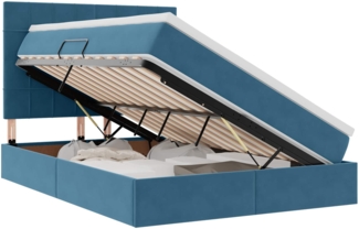 vidaXL Bett mit LED-Lichtleisten Dunkelblau 140 x 190 cm Samt 3372667