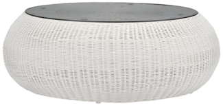 Vente-unique - Gartentisch - Polyrattan - Elfenbeinweiß - WHITEHEAVEN von MYLIA