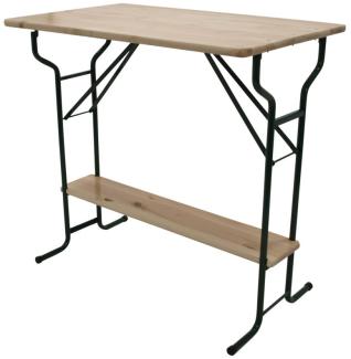 Hohners-Shop Stehtisch, klappbar, Metall und Holz, lackiert, mit Fuss-Stütze, natur, 110 x 70 x 113 cm