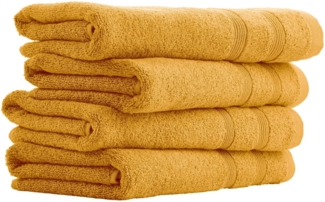 uncover by Schiesser Handtuchset Brooklyn - 4-teilig - 50x100cm - Senf