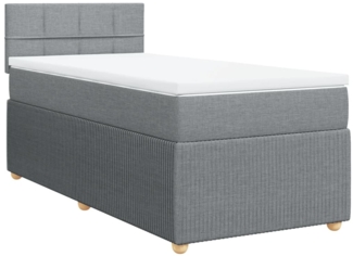 vidaXL Boxspringbett mit Matratze Hellgrau 100x200 cm Stoff 3287367