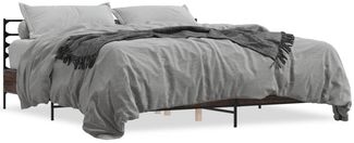 vidaXL Bettgestell Braun Eichen-Optik 180x200 cm Holzwerkstoff Metall 3280061