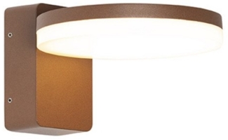 Qazqa Außen-Wandleuchte Esmee, LED fest integriert, (nicht austauschbare) LED, Rostbraun, Modern, Aluminium, 1-flammig