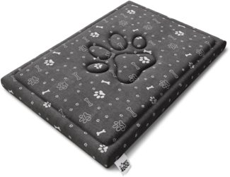 FDM FIFI wasserdichtes Hundebett 70x100x5 cm Polyurethanschaum mit waschbarem Bezug Grau/Silber
