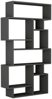 Dmora Bücherregal Casimira, Büroregal, Mobiler Buchhalter, Bücherbrett, 96x26h169 cm, Anthrazit