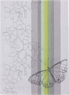 Kracht Geschirrtuch Schmetterlinge, (Set, 3-tlg, Set), 3er Pack Geschirrtücher (3 Stück), ca. 50 x 70 cm, Halbleinen Jacquard