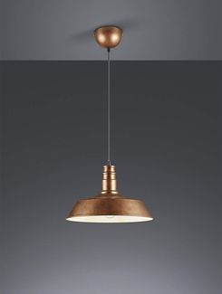 Retro Pendelleuchte WILL Lampenschirm Metall Kupfer Antik, Ø 36cm