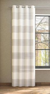 Neutex for you! Vorhang SONORA (1 St), Ösen, halbtransparent, Jacquard, 3D Musterung im Leinen-Look