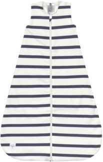 LÄSSIG Baby Schlafsack ärmellos Bio Baumwolle GOTS zertifiziert 1,0 TOG/Sleeping Bag Striped milky/navy, Größe 50/56