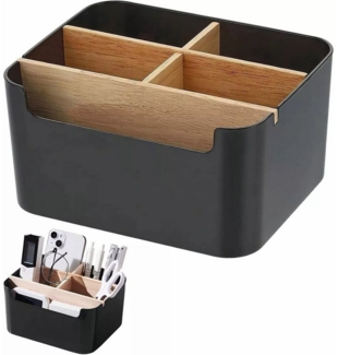 MODFU Organizer Aufbewahrungsbox Tischorganizer mit 5 abnehmbaren Fächern (Multifunktionaler Holz Schreibwarenaufbewahrung kein Aufbau nötig, 1 St, 18 × 14,8 × 9 cm), für Büro Kinderzimmer Schreibtisch Studentenwohnheim usw.