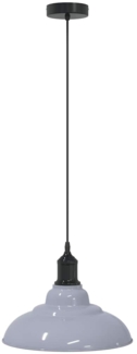 vidaXL Pendelleuchte Höhenverstellbar E27 Grau Glänzend Ø 31 cm Metall 4103438