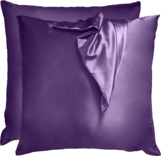 Komfortec Kissenbezug Mikrofaser Satin Kopfkissenbezug für Haar und Haut, (2 Stück), 40x60 cm, ähnlich wie Seide, Superweiches Kissenhülle Set