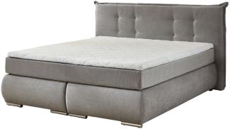 Boxspringbett Ramon / Ray , Stoff , Grau , 208.00 x 115.00 x 214.00 cm