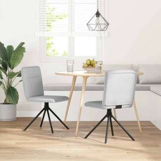 vidaXL Esszimmerstühle 2 Stk. Wolkengrau Stoff 4101241
