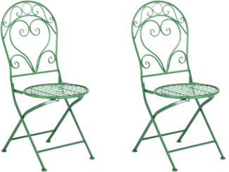 Gartenstuhl 2er Set ALBINIA Metall Grün