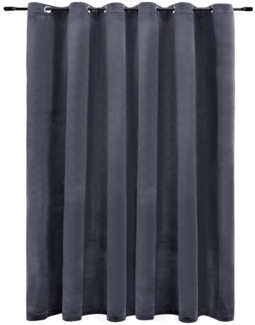 vidaXL Verdunkelungsvorhang mit Metallösen Samt Anthrazit 290 x 245 cm 134499
