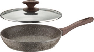 PINTINOX Bratpfanne Chalet, Aluminium (Set), Stein-Optik, Induktionsgeeignet, inkl. Glasdeckel