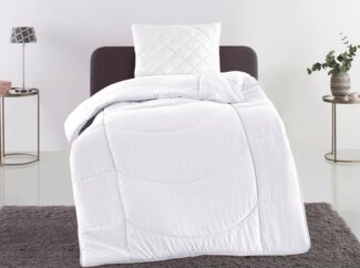 my home Steppbett + Kopfkissen Microlux, Bettdecke 135x200 cm, 155x220 cm, Füllung: Polyester, Bezug: Polyester, Set mit Kissen 40x80 cm, 80x80 cm, Sommer, Herbst, Winter in 4 Farben