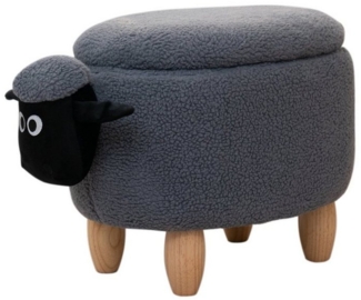 SVITA Kinderhocker Tierhocker, mit Stauraum, Sitzhocker, Sitztruhe, Schaf Grau