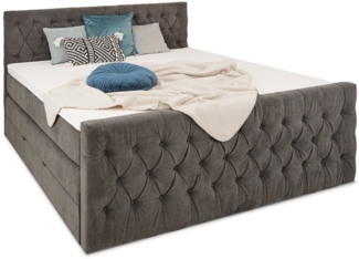 wonello Boxspringbett London, mit Bettkasten und 6 cm Kaltschaum-Topper