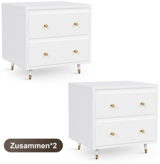 Lexzurn Nachttisch Nachttisch(1-St/2-St), Beistelltisch mit 2 Schubladen (Modern abgeschrägte Kante, Nachtschränkchen), Nachtschrank für Schlafzimmer, Wohnzimmer