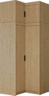 Eckkleiderschrank Elena 2D (Farbe: Geölte Eiche, mit Schrankaufsatz)