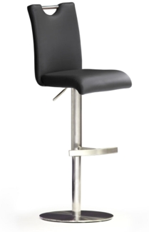 Barstuhl 'Bardo II' - Kunstleder Schwarz - Edelstahl