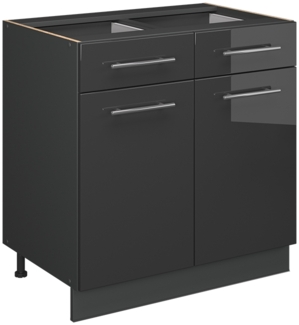 Küchenunterschrank Fame-Line Anthrazit Hochglanz 80 cm , AP Anthrazit Vicco