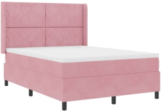 vidaXL Boxspringbett mit Kopfteil Rosa 140x200 cm Samt 3342067