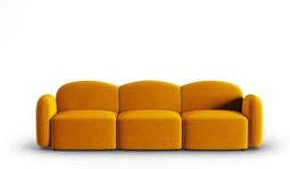 Micadoni Sofa Blair 3-Sitzer Samtstoff Gelb