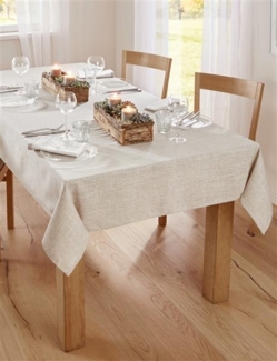 Tafeldecke "Leinen Optik" natur, 140x240 cm, Tischdecke, Tischtuch