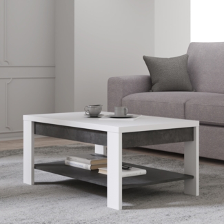 FORTE Brugia Couchtisch, Holzwerkstoff, Grau/Weiß, 100 x 45,7 x 60 cm