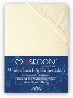 Müskaan Spannbettlaken Spannbetttuch Bettlaken Winter Flausch Warm Leintuch 80% Baumwolle, Fleece, Gummizug: Rundumgummizug, Matratzen Bezug bis 22cm Matratzenhöhe Kuschelig Flauschig