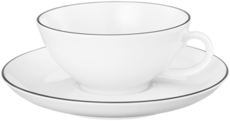 Seltmann Weiden Lido Black Line Teetasse mit Untertasse 140 ml