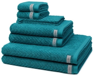 Ross Smart 8 tlg. Frottier-Set - 2 X Handtuch (50 X 100cm), 2 X Duschtuch (70 X 140cm), 2 X Gästetuch (30 X 50cm), 2 X Waschhandschuh (16 X 22cm) - 520 g/m2 - Smaragdgrün