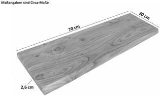 SAM® Wandregal Amara, massives Akazienholz, Baumkante, verschiedene Größen