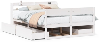 vidaXL Massivholzbett ohne Matratze Weiß 120x190 cm Kiefernholz 3307141