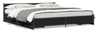 vidaXL Bettgestell mit Schubladen Schwarz 200x200 cm Holzwerkstoff 3279912