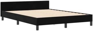vidaXL Bettgestell mit Kopfteil Schwarz 140 x 200 cm Samt 3344881