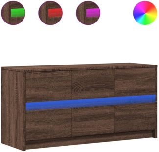 vidaXL TV-Schrank mit LED-Beleuchtung Braun Eichen-Optik 100x34x50 cm 852221