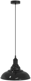 vidaXL Pendelleuchte Höhenverstellbar E27 Schwarz Glänzend Ø 31 cm 4103435