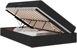 vidaXL Aufbewahrungsbett mit Matratze Schwarz 120 x 190 cm Polyester 3399648