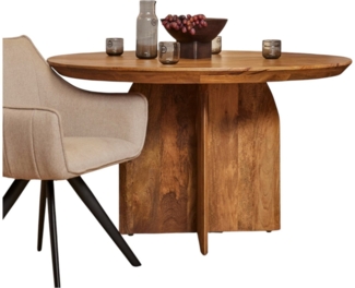 BENEDO MÖBEL Esstisch TERRA- aus massivem Mangoholz – Qualität & zeitloses Design, Runder Esstisch, Stilvolles Speisen, Maße: 130 cm oder 150 cm