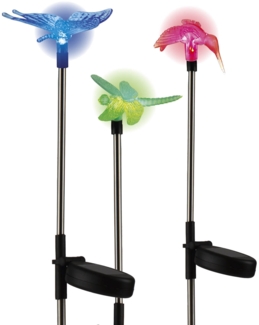 MAXXMEE Solar-Stableuchten LED 3er-Set - silber/schwarz