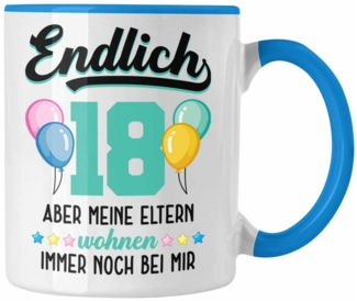 Trendation Tasse Trendation - 18. Geburtstag Tasse Geschenk Mädchen Jungen Geschenkidee Lustig Spruch 18 Geschenke Geschenkideen zum 18 Bday 18er Erwachsen