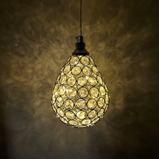 Online-Fuchs LED Dekoobjekt magischer Tropfen mit Glaskristallen & LED-Lichterkette zum Aufhängen, LED fest integriert, warmweiße LEDs, inklusive 6-Stunden Timerfunktion