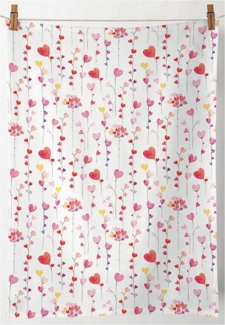 Ambiente® Geschirrtuch Hearts garlands, (2-tlg, 2-teilig), Geschirrtücher ca. 50x70 cm Baumwolle